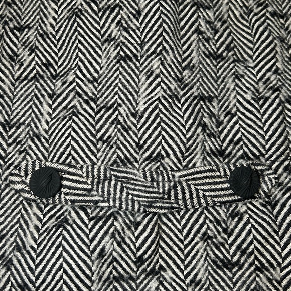 J’ENVIE NEW YORK 100% HERRINGBONE WOOL 3/4 SLV BLACK WHITE LINED BLAZER, SIZE 10 - Picture 7 of 11